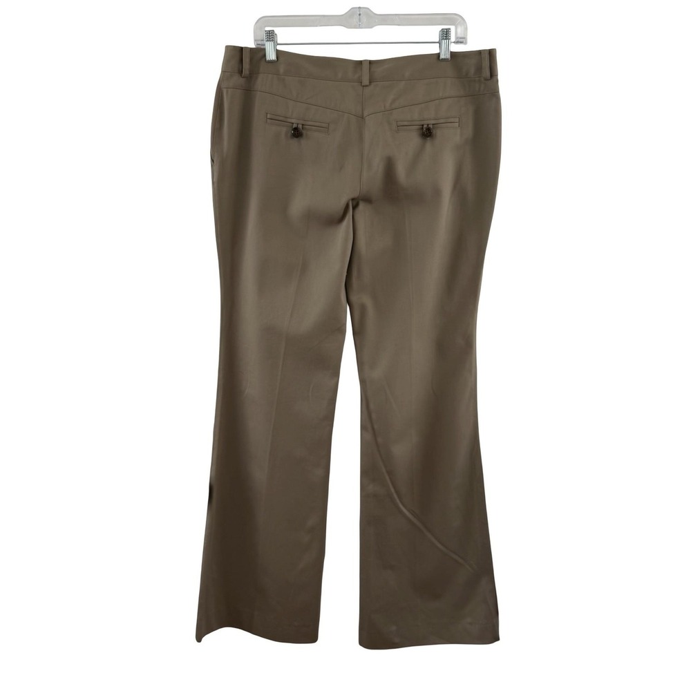 Burberry London Pants Womens 12 Beige Cotton Stretch Chino Bootcut Work Tan - Picture 2 of 16